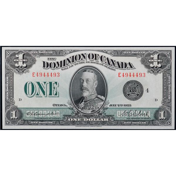 Consecutive matched pair note from the following lot. 1923 $1 DC-25o #E4944493 LCG Splendid Gem Unci