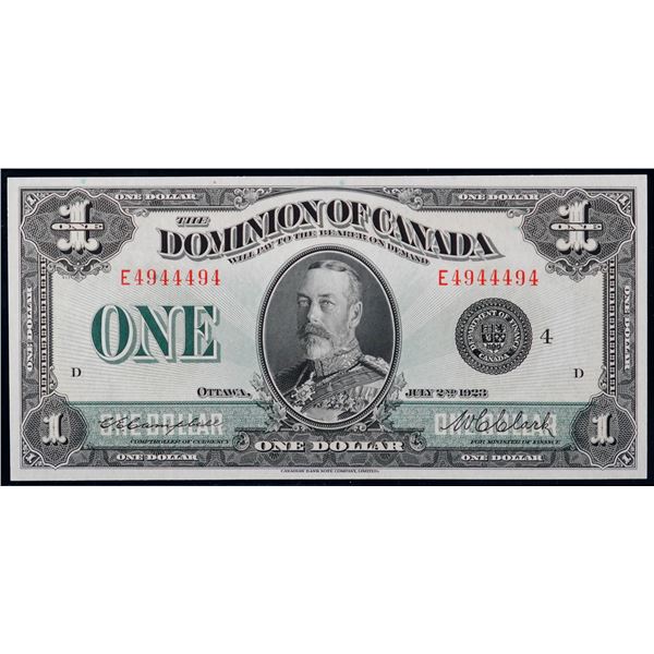 RADAR; 1923 $1 DC-25o #E4944494 LCG Splendid Gem Uncirculated-68PPQ. Rare 2 Digit Radar!  An excepti