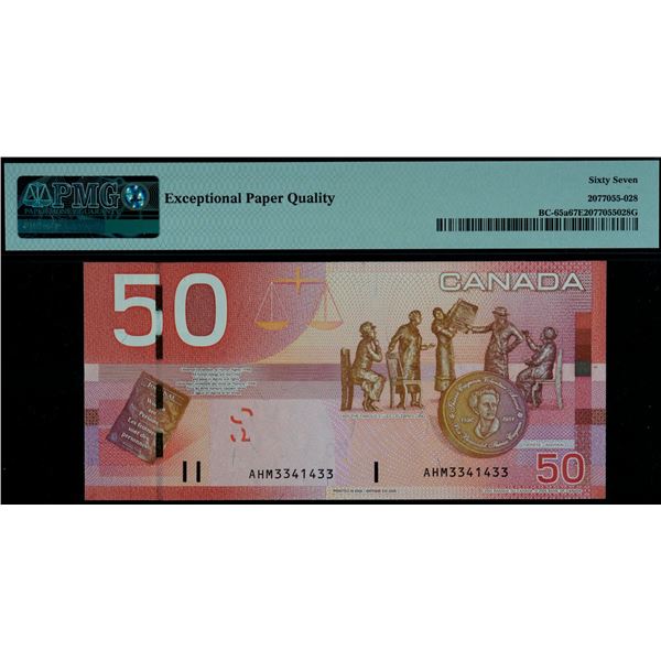 RADAR;   2004-06 $50 BC-65a #AHM3341433, PMG Superb Gem Uncirculated-67EPQ.
