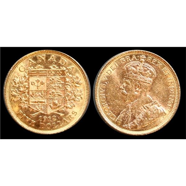 1912 $5 Gold AU-UNC or better.  Lustrous example