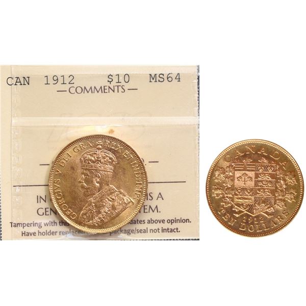1912 $5 Gold ICCS Choice Mint State-64