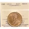 Image 2 : 1912 $10 Gold ICCS Choice Mint State-64 - nice and tough like this