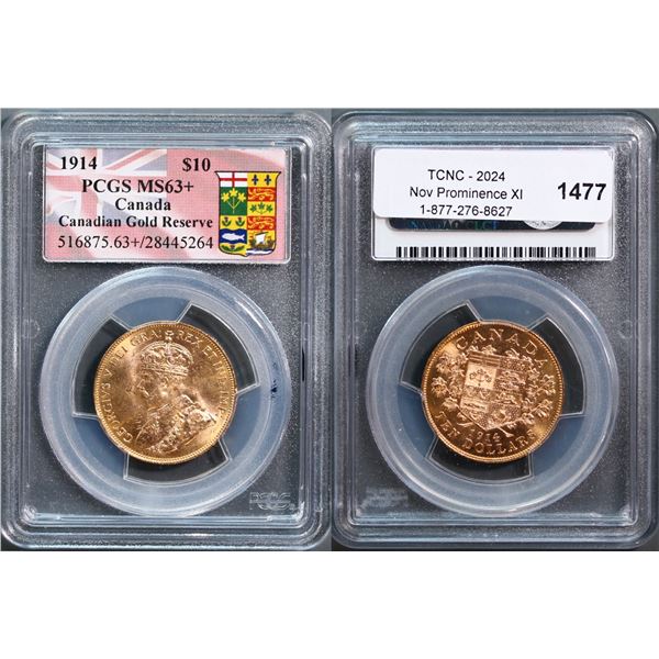 1914 $10 Gold PCGS Choice Mint State-63+.
