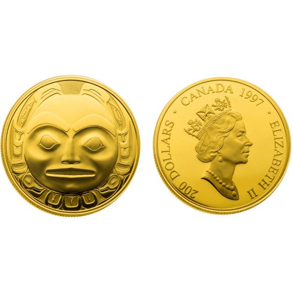 1997 $200 Haida 'Raven Bringing Light to the World' - 22kt. Gold Coin.