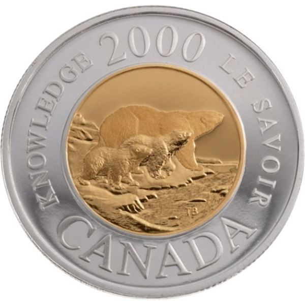 2000 $2 Path of Knowledge: Polar Bears - 22kt. Gold Coin.