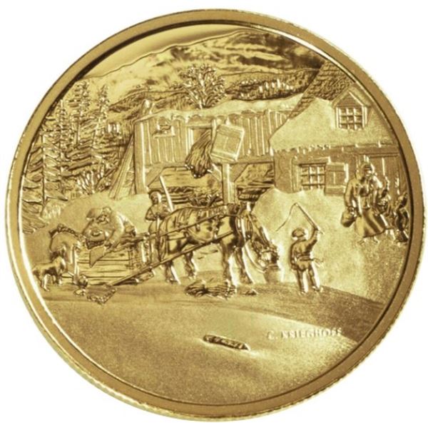 2001 $200 Cornelius Krieghoff: The Habitant Farm - 22-kt. Gold Coin.