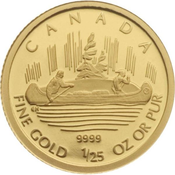 2005 50¢ Voyageur Design by Emanuel Hahn, 70th Anniversary - Pure Gold Coin.  Tax Exempt.