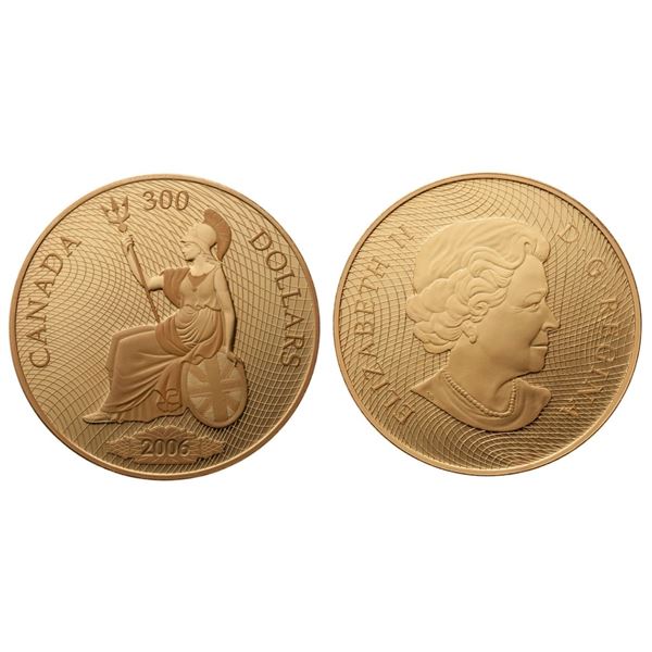2006 $300 1900 Shinplaster Vignette of Britannia - 14-kt. Gold Coin.