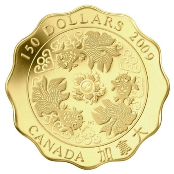 2009 $150 Blessings of Wealth - Pure Gold Coin.  0.334 Troy Ounces.  Tax Exempt.