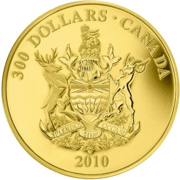 2010 $300 Provincial Coat of Arms: British Columbia - 14-kt. Gold Coin.