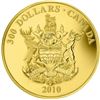 2010 $300 Provincial Coat of Arms: British Columbia - 14-kt. Gold Coin.