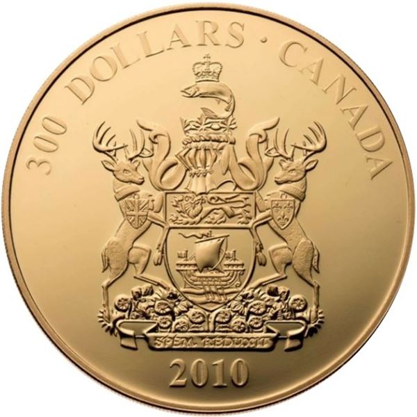 2010 $300 Provincial Coat of Arms: New Brunswick - 14-kt. Gold Coin.