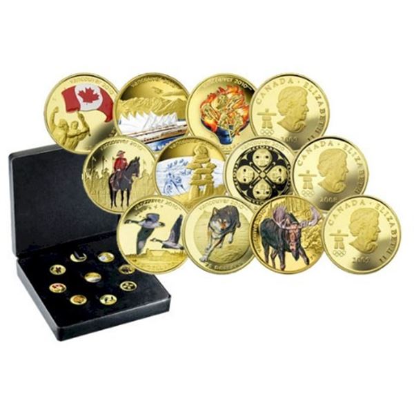 2010 $75 Vancouver Olympics Games - Series II 8 piece silver & gold commemorative collection.  AGW 2