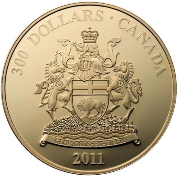 2011 $300 Provincial Coat of Arms: Manitoba - 14-kt. Gold Coin.