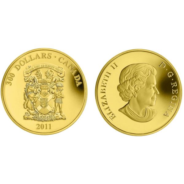 2011 $300 Provincial Coat of Arms: Nova Scotia - 14-kt. Gold Coin.