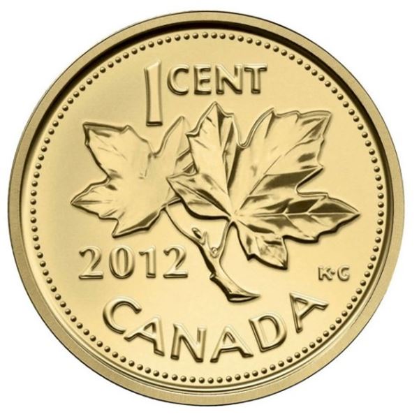 2012 1c Farewell to the Penny - Pure Gold Coin.  0.041 Troy Ounces.  Tax Exempt.