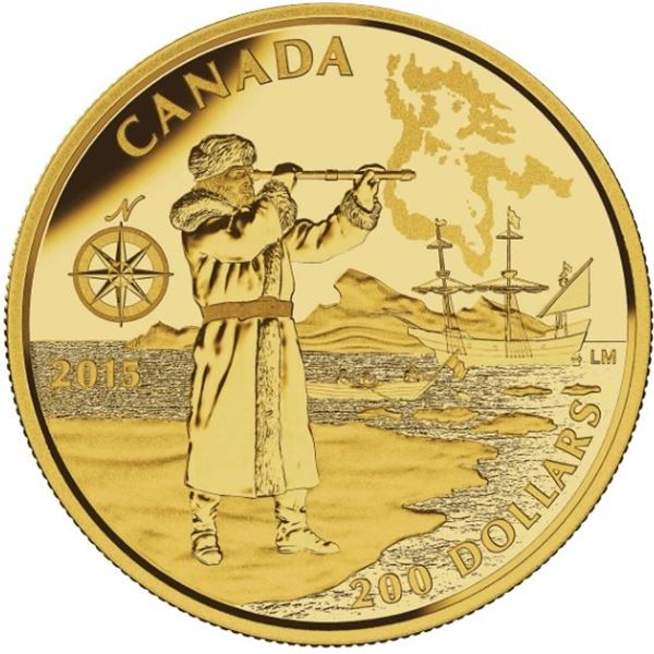 2015 $200 Great Canadian Explorers: Henry Hudson - Pure Gold Coin.  Tax Exempt.