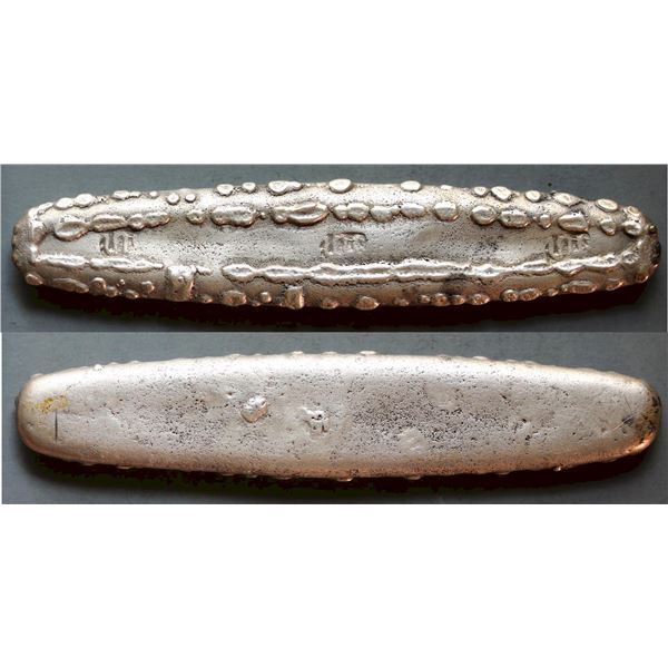 Laos Tamlung Type Silver Money Ingot (16th-19th Century).  Also known as Tiger Tongue Money.  This p