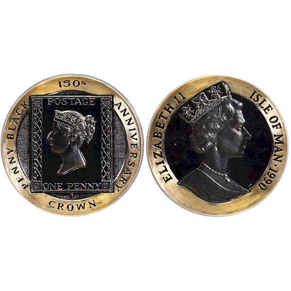 Isle of Man;   1990 1 oz Gold Penny Black, PCGS Gem PROOF Deep Cameo.