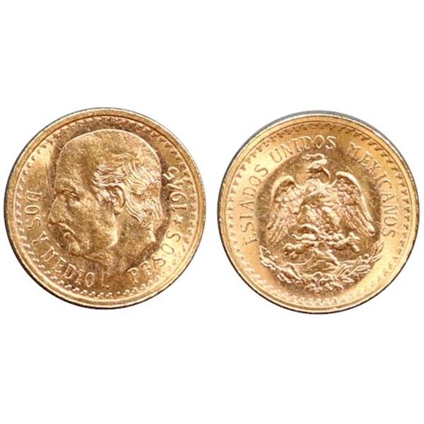 Mexico; 2 1/2 Pesos Gold 1945 Choice Uncirculated or better