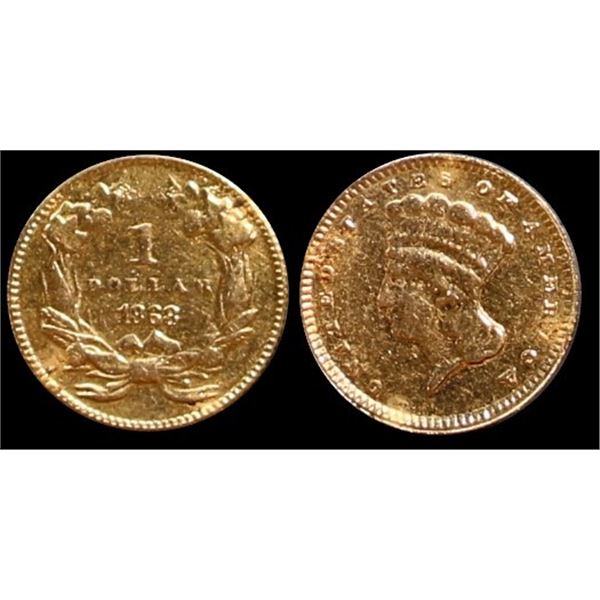 USA; 1868 $1 Gold VF with issues.