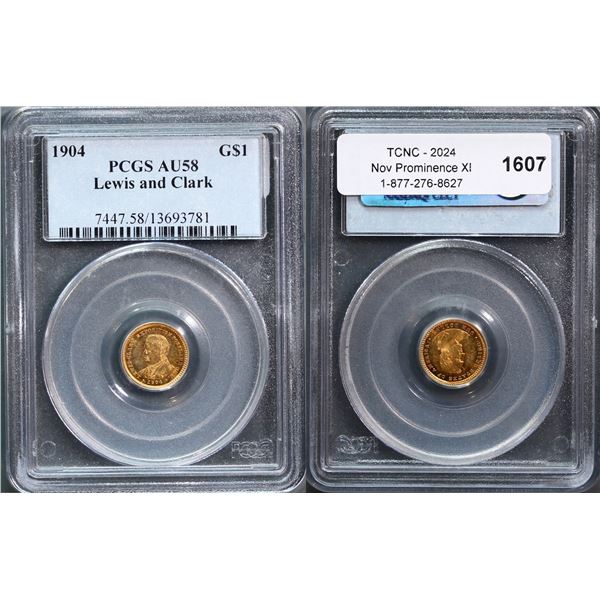 USA; 1904 $1 Gold Lewis and Clark PCGS Choice About Uncirculated-58