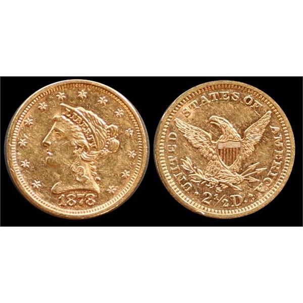 USA;  1878-S $2.50 Gold AU