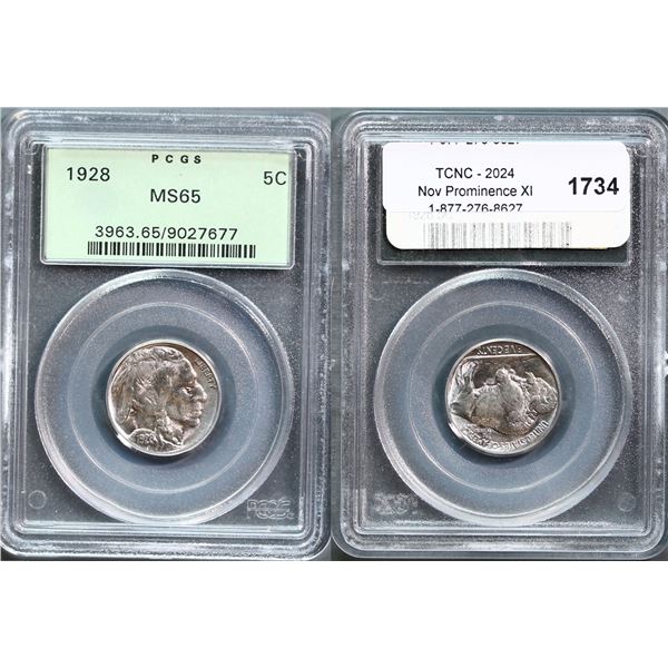 USA;  1928 5¢ PCGS Gem Mint State-65