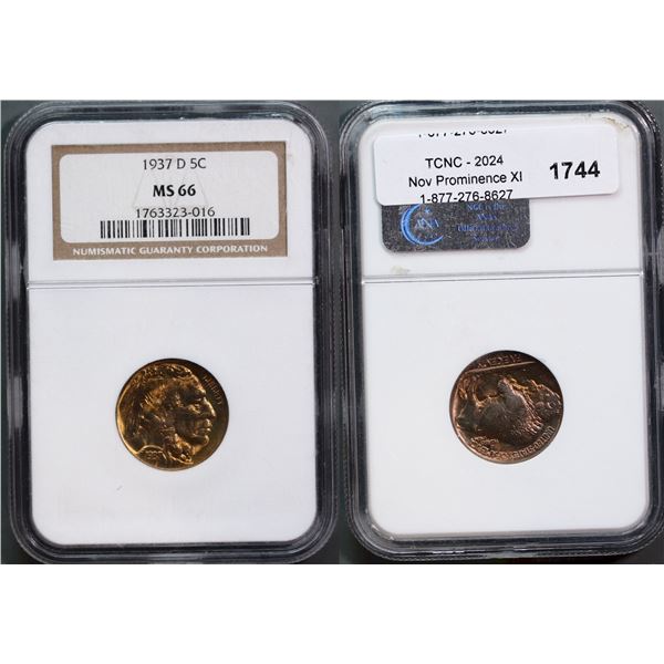 USA;  1937-D 5¢ NGC Superb Gem Mint State-66