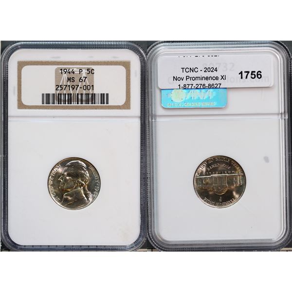 USA;  1944-P 5¢ NGC Superb Gem Mint State-67