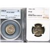 Image 1 : USA;  1945-P 5¢ PCGS Gem Mint State-65 & 1964 25¢ NGC Superb Gem PROOF-66.  Lot of 2 graded coins.