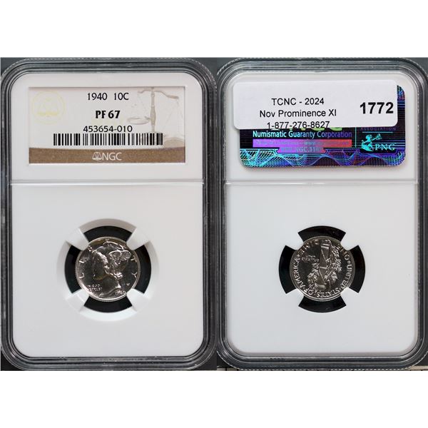 USA;  1940 10¢ NGC Superb Gem PROOF-67