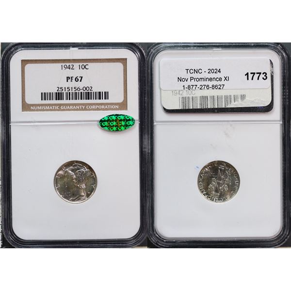 USA;  1942 10¢ NGC Superb Gem PROOF-67 CAC