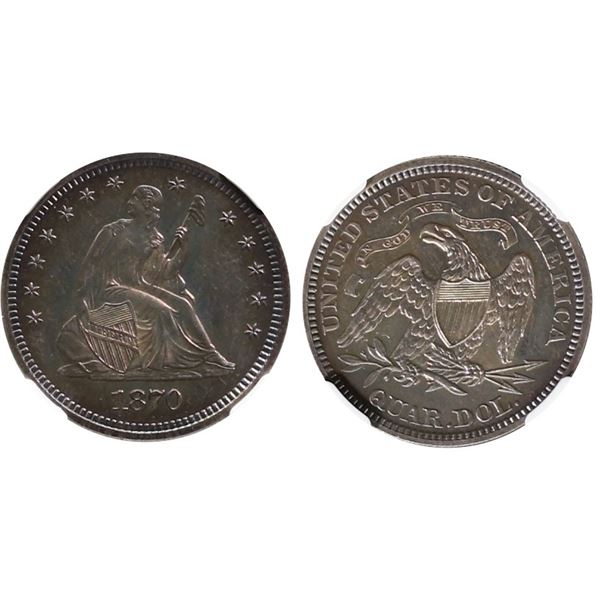USA;  1870 25¢ NGC PROOF Artificial Toning