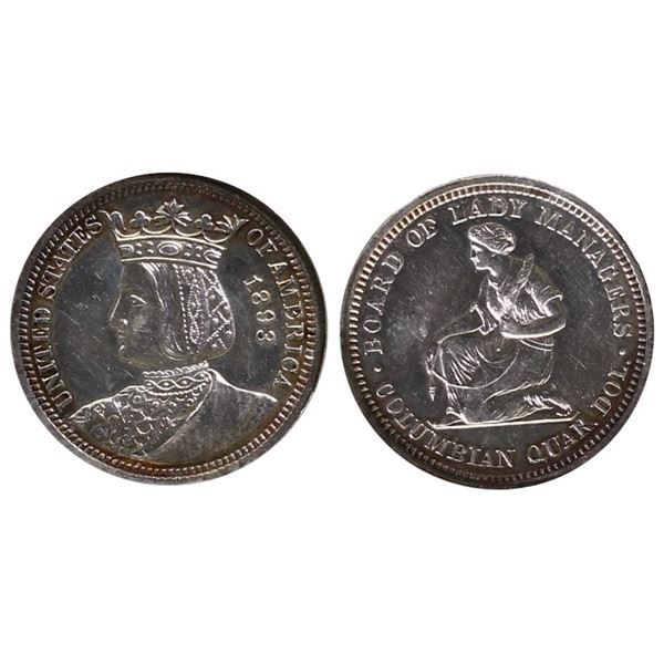 USA;  1893 25¢ Isabella NGC Mint State-61  PL