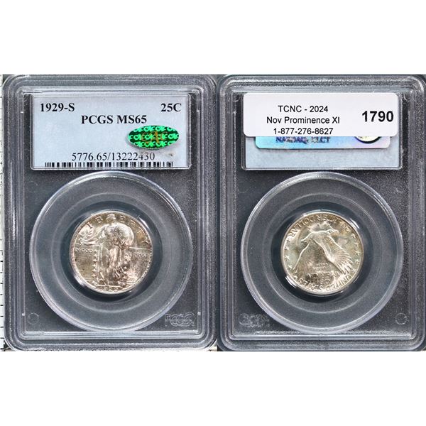 USA;  1929-S 25¢ PCGS Gem Mint State-65 CAC