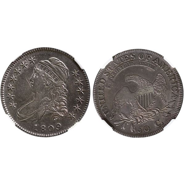 USA;  1809 50¢ O-105 NGC AU Details Improperly Cleaned