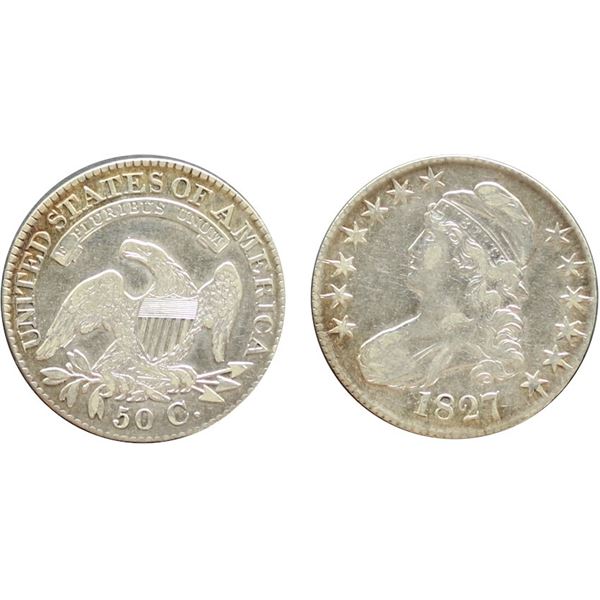 USA;  1827 50¢ XF40 Cleaned.