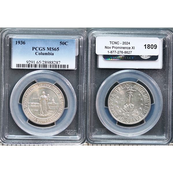 USA;  1936 50¢ Columbia PCGS Gem Mint State-65