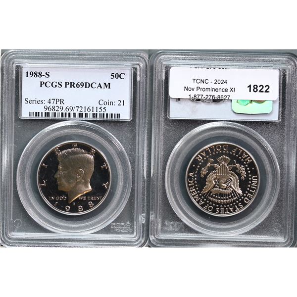 USA;  1988-S 50¢ PCGS Splendid PROOF-69DCAM