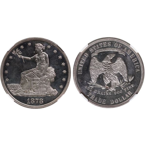 USA;  1878 $1 Trade NGC PROOF Improperly Cleaned