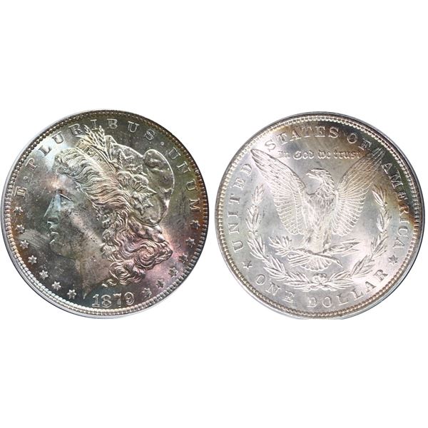 USA;  1879 $1 PCGS Choice Mint State-64 CAC