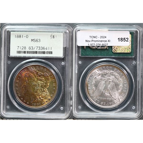 USA;  1881-O $1 PCGS Choice Mint State-63 Nicely Toned