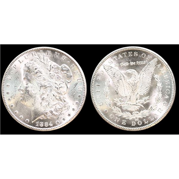 USA;  1884-CC $1 Choice Mint State-63 or better.  Bright white and lustrous example.