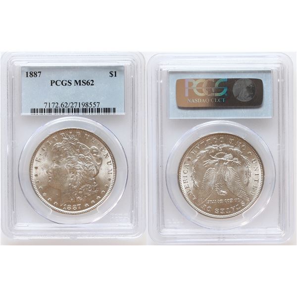 USA;  1887 $1 PCGS Choice Mint State-62, 1880,1883,1887,1889,1901,1904,1921S,1921, 1926, 1925,1923, 