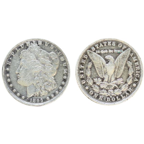 USA;  1895-O $1 VF lightly cleaned.