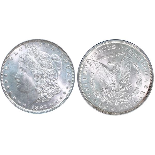 USA;  1897  $1 Vam-3A, ANACS Gem Mint State-65