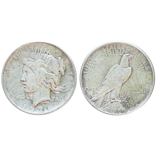 USA;  Peace Dollar 1921 $1 EF