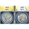 Image 1 : USA;  1921-S Vam-1N1 & 1921 ANACS Choice Mint State-63.  Lot of 2 coins.