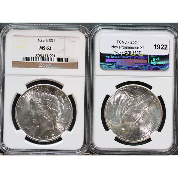 USA;  1923-S $1 NGC Choice Mint State-63